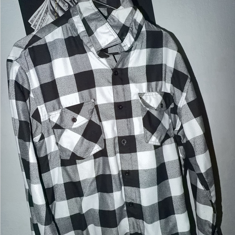 Black and White Checkered Men's Shirt